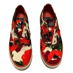 Milly for Top Sider Sperry Sneaker Red Floral Rose Print Limited Edition
